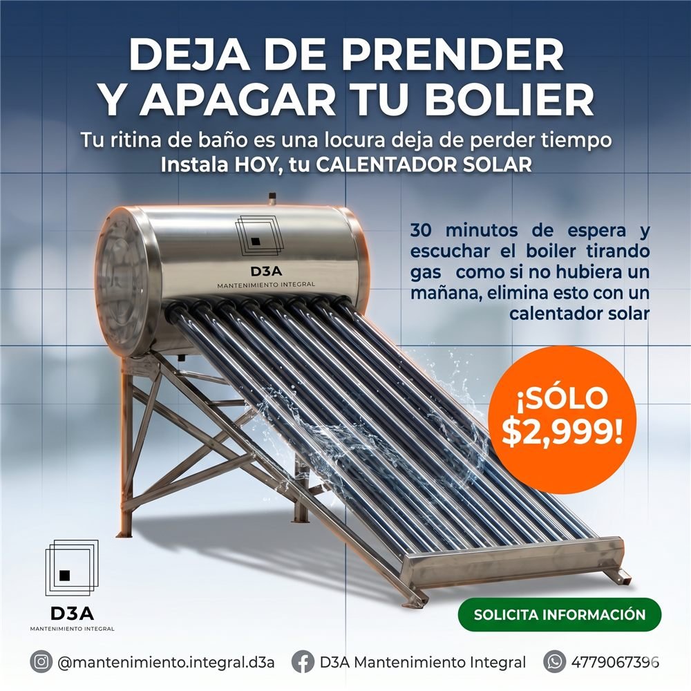 Calentador solar instalado